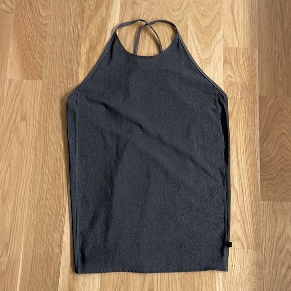 Lululemon Tank Top Grey Sheer Strappy Athleisure - Picture 5 of 6